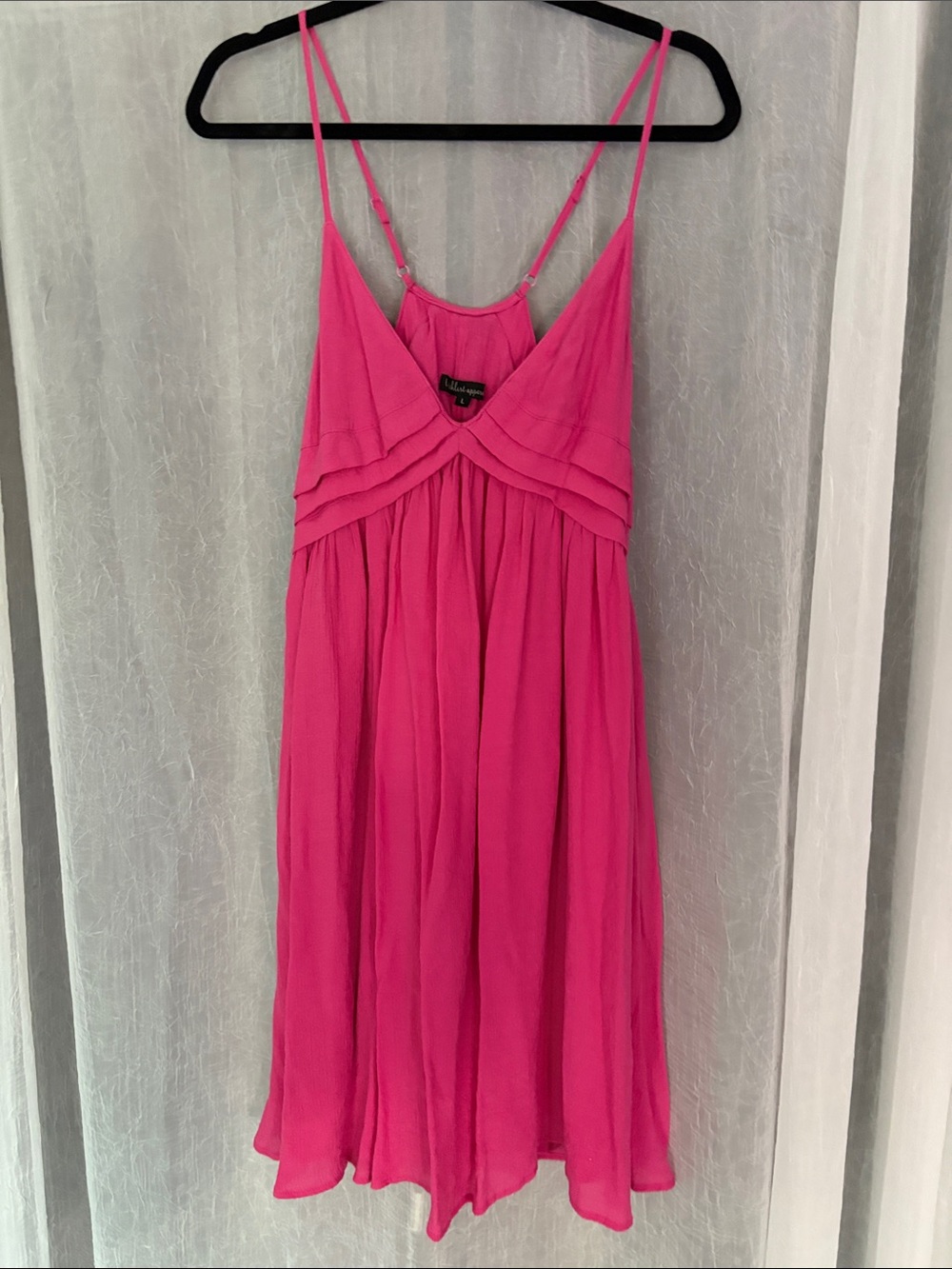 Hot Pink Spaghetti Strap Summer Dress